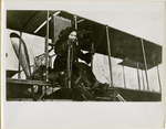 Elfreda Korn at the Controls of a Farman Biplane, circa 1911