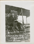 Edward Korn at the Controls of a Farman Biplane, circa 1911