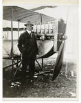 Edward Korn Standing Beside a Benoist Type XII Airplane, circa 1912