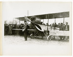 Edward Korn standing with a Benoist Type XII Airplane, circa 1912