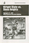 Wright State University vs Siena Heights University Basketball Program 1981