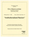 Eric Abercrumbie "Institutionalized Racism" by Bolinga Cultural Resources Center