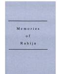 Memories of Rahija by Abe Bassett