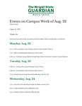 The Guardian the Week of August 22, 2022 by Wright State Student Body