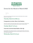 The Guardian the Month of March 2023 by Wright State Student Body