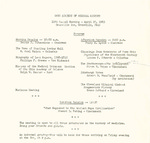 Ohio Academy of Medical History 11th Annual Meeting - April 20, 1963 Granville Inn, Granville, Ohio