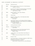 Ohio Academy of Medical History Annual Meeting Program, March 30, 1996