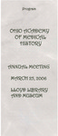 Ohio Academy of Medical History Annual Meeting Program, March 25, 2006