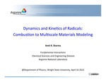 Dynamics and Kinetics of Radicals: Combustion to Multiscale Materials Modeling