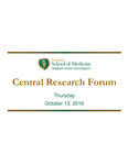 Central Research Forum Program - 2016 by Boonshoft School of Medicine
