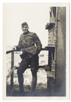 Soldier Posing on Railing