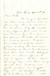 Letter, 1863 April 10, Mary [Mary Ladley] to Brother [Oscar D. Ladley] by Mary Ladley