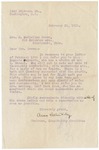 Letter, 1913, February 21, Anna Kelton Wiley to Mrs. M. McClellan Brown [Martha McClellan Brown]