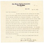 Letter, 1913, May 27, Harriet Taylor Upton to Dear Club President [Martha McClellan Brown]