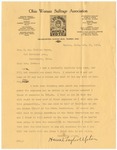 Letter, 1913, October 11, Harriet Taylor Upton and Mrs. M. McClellan Brown [Martha McClellan Brown]