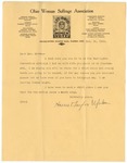 Letter, 1913, November 26, Harriet Taylor Upton to Mrs. Brown [Martha McClellan Brown]