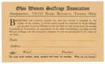 Ohio Woman Suffrage Association Registration Form