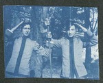 Photograph of two unidentified Miami Military Institute cadets in uniform, saluting, 1904