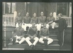 Photograph of Miami Military Institute cadet members and faculty advisor of Phi Omega Pi fraternity, 1905