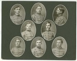 Photograph of individual school portraits of Miami Military Institute cadets on a photograph album page, 1905