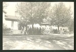 Photo of Miami Military Institute cadets walking down a street, 1903