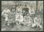 Photograph of Miami Military Institute cadet football team seated in a grassy area, 1903