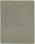 List of handwritten names identifying students pictured in portraits on verso