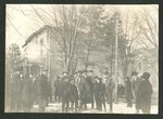 Photograph of spectators observing the fire at Miami Military Institute, December, 1903