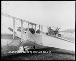 Howard Rinehart piloting a De Havilland DH-4 with military weapons and equipment at the Dayton-Wright Airplane Company South Field May 14, 1918 by The Dayton-Wright Airplane Company