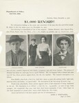 Reward Poster for Joseph W. Shide Murder Suspects, December 5, 1902 by Wright State University