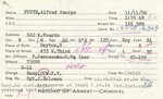 Record of Arrest for Alfred George Fouts, November 11, 1958 by Wright State University