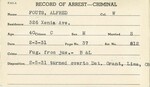 Record of Arrest for Alfred George Fouts, February 3, 1931 by Wright State University