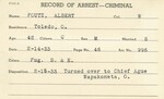Record of Arrest for Alfred George Fouts, February 14, 1933 by Wright State University
