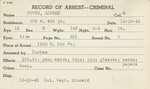 Record of Arrest for Alfred George Fouts, December 16, 1943 by Wright State University