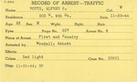 Record of Arrest for Alfred George Fouts, November 20, 1944 by Wright State University