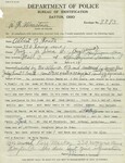 Bureau of Identification Arrest Report for Alfred George Fouts, February 3, 1931 by Wright State University