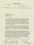 Post Office Department Letter Regarding Alfred Fouts, August 30, 1933 by Wright State University