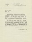 Post Office Department Letter from Inspector S. Hettrick, February 9, 1937 by Wright State University