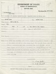 Department of Police Report of Arrest for Alfred Fouts, Armed Robbery, July 6, 1946 by Wright State University