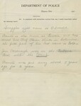 Dayton Department of Police Intelligence Report Regarding Aliases and Associates of John E. Gourmey, circa 1904–1905 by Wright State University
