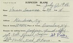 Suspicion Blank for Virgil Summers, July 13, 1946 by Wright State University