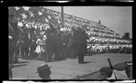 Bishop Milton Wright delivering the invocation during the 1909 Wright Brothers Homecoming Celebration medals ceremony by Andrew S. Iddings