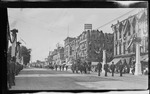 Members of the Dayton Fire Department, with fire apparatus, in the fire department parade during the 1909 Wright Brothers Homecoming Celebration by Andrew S. Iddings