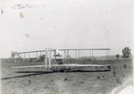 Right rear view of Wright 1904 Flyer on launch rail