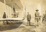 Wilbur Wright preparing for flight