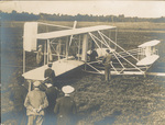 Left-side view of the Wright 1907 Model Flyer at Le Mans, 1908