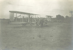 Moving the Wright 1907 Flyer on the field at Camp d' Auvours, near Le Mans, 1908