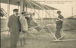 The last preparations before departing on Wilbur Wright's airplane