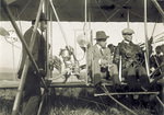 King Alfonso XIII and Wilbur Wright seated in the Wright Model A Flyer