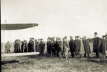 Orville Wright and King Edward VII observing the Wright Model A Flyer